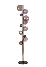 REG4037 Regor 170cm Floor Lamp 8 Light in a Chrome/Smoked/Black Finish