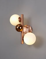 REG4667 Regor Wall Lamp 2 Light in a Antique Copper/Opal/Copper Finish