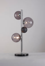 REG5037 Regor 60cm Table Lamp 3 Light in a Chrome/Smoked/Black Finish