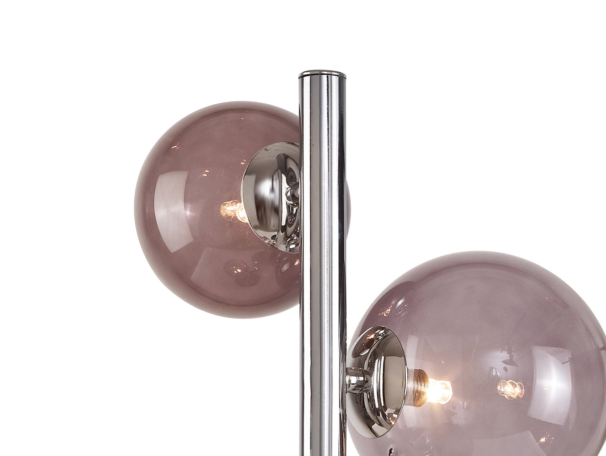 REG5037 Regor 60cm Table Lamp 3 Light in a Chrome/Smoked/Black Finish