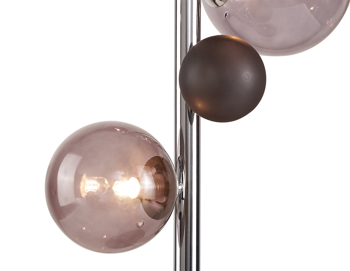 REG5037 Regor 60cm Table Lamp 3 Light in a Chrome/Smoked/Black Finish