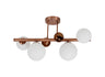 REG5667 Regor Semi Flush Ceiling 4 Light in a Antique Copper/Opal/Copper Finish