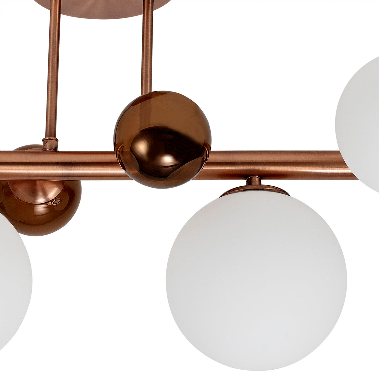 REG5667 Regor Semi Flush Ceiling 4 Light in a Antique Copper/Opal/Copper Finish