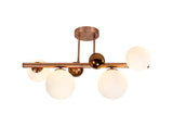 REG5667 Regor Semi Flush Ceiling 4 Light in a Antique Copper/Opal/Copper Finish