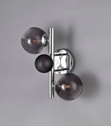 REG6037 Regor Wall Lamp 2 Light in a Chrome/Smoked/Black Finish