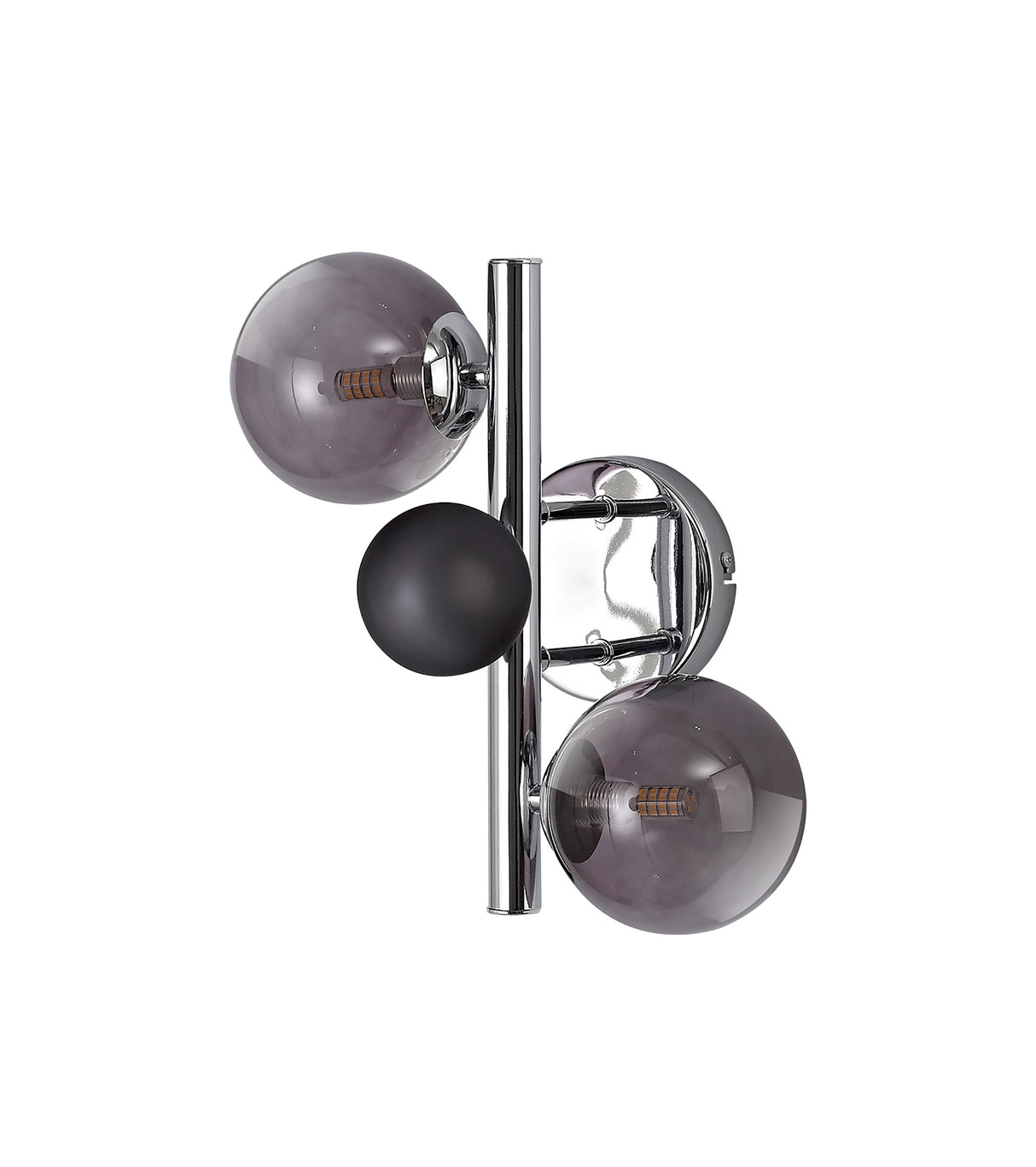 REG6037 Regor Wall Lamp 2 Light in a Chrome/Smoked/Black Finish