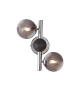 REG6037 Regor Wall Lamp 2 Light in a Chrome/Smoked/Black Finish