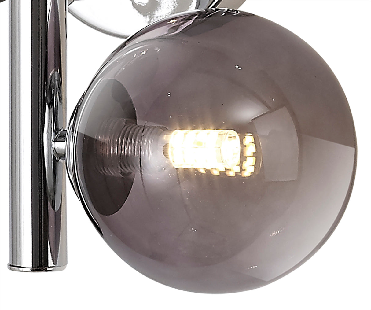 REG6037 Regor Wall Lamp 2 Light in a Chrome/Smoked/Black Finish