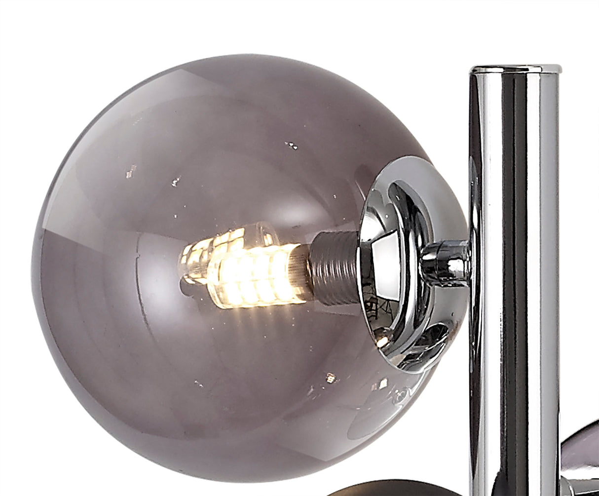 REG6037 Regor Wall Lamp 2 Light in a Chrome/Smoked/Black Finish