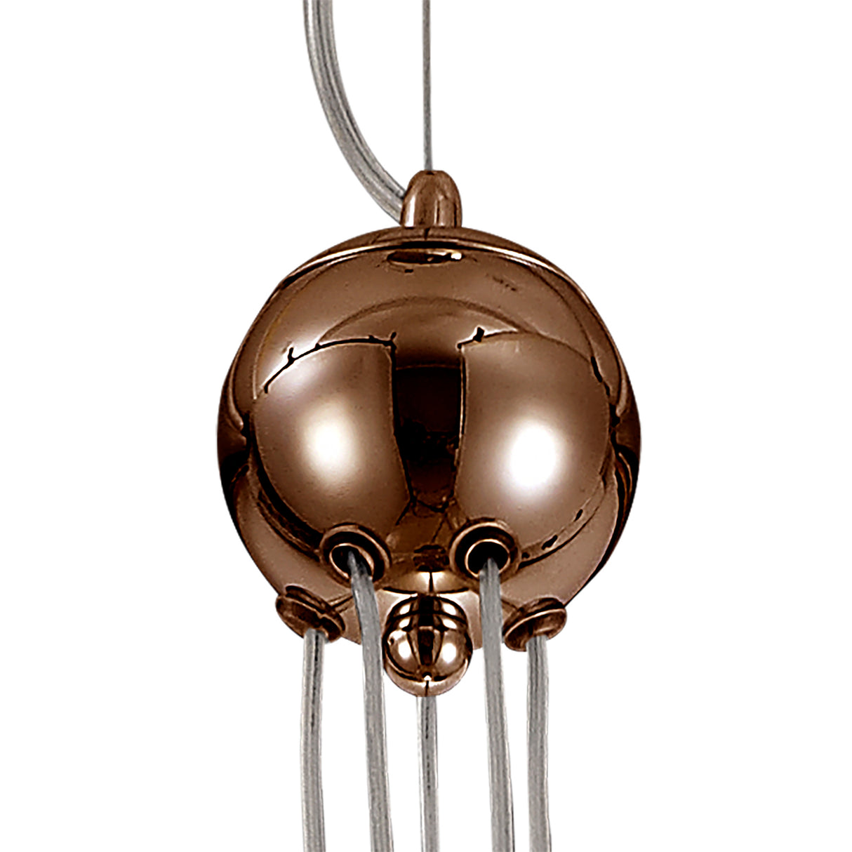 REG6667 Regor Pendant 5 Light in a Antique Copper/Opal/Copper Finish