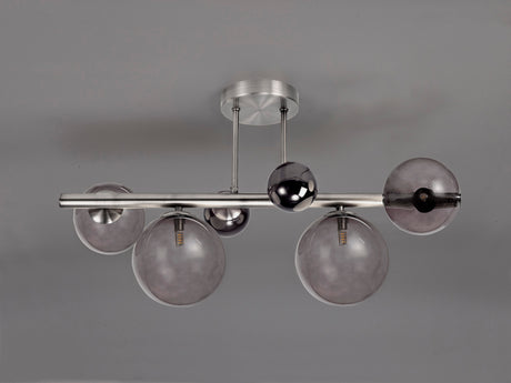 REG7567 Regor Semi Flush Ceiling 4 Light in a Chrome/Smoked/Black Finish