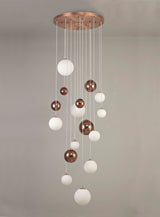 REG7667 Regor Pendant 16 Light in a Antique Copper/Opal/Copper Finish