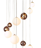 REG7667 Regor Pendant 16 Light in a Antique Copper/Opal/Copper Finish