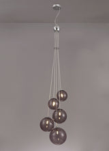 REG8567 Regor Pendant 5 Light Chrome/Smoked/Black