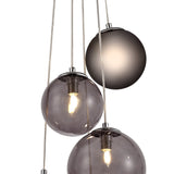 REG8567 Regor Pendant 5 Light Chrome/Smoked/Black