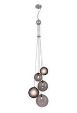 REG8567 Regor Pendant 5 Light Chrome/Smoked/Black