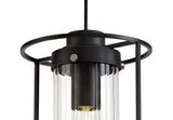 REV5857 Revati Pendant 1 Light in a Black/Clear Finish