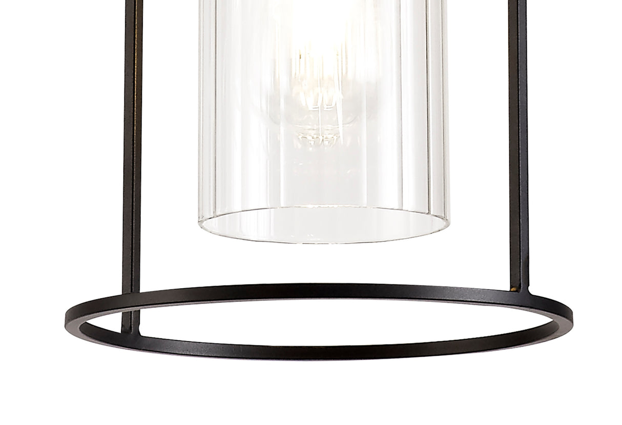 REV5857 Revati Pendant 1 Light in a Black/Clear Finish