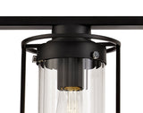 REV6857 Revati Linear Pendant 3 Light in a Black/Clear Finish