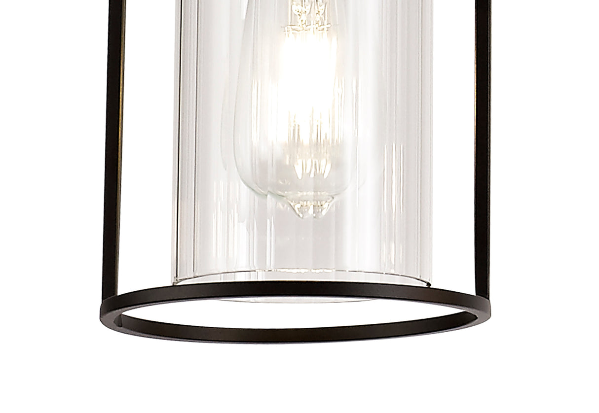 REV6857 Revati Linear Pendant 3 Light in a Black/Clear Finish