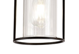 REV6857 Revati Linear Pendant 3 Light in a Black/Clear Finish