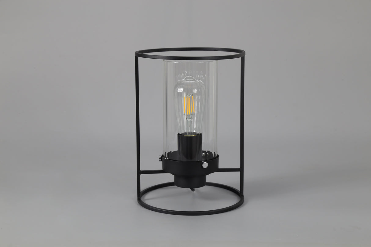 REV8857 Revati 27.5cm Table Lamp 1 Light in a Black/Clear Finish