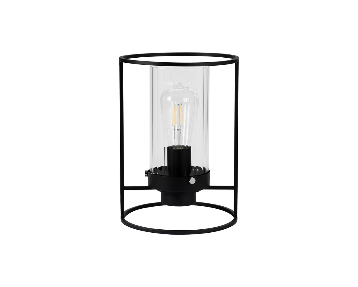 REV8857 Revati 27.5cm Table Lamp 1 Light in a Black/Clear Finish