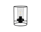 REV8857 Revati 27.5cm Table Lamp 1 Light in a Black/Clear Finish