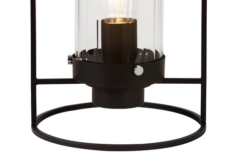 REV8857 Revati 27.5cm Table Lamp 1 Light in a Black/Clear Finish