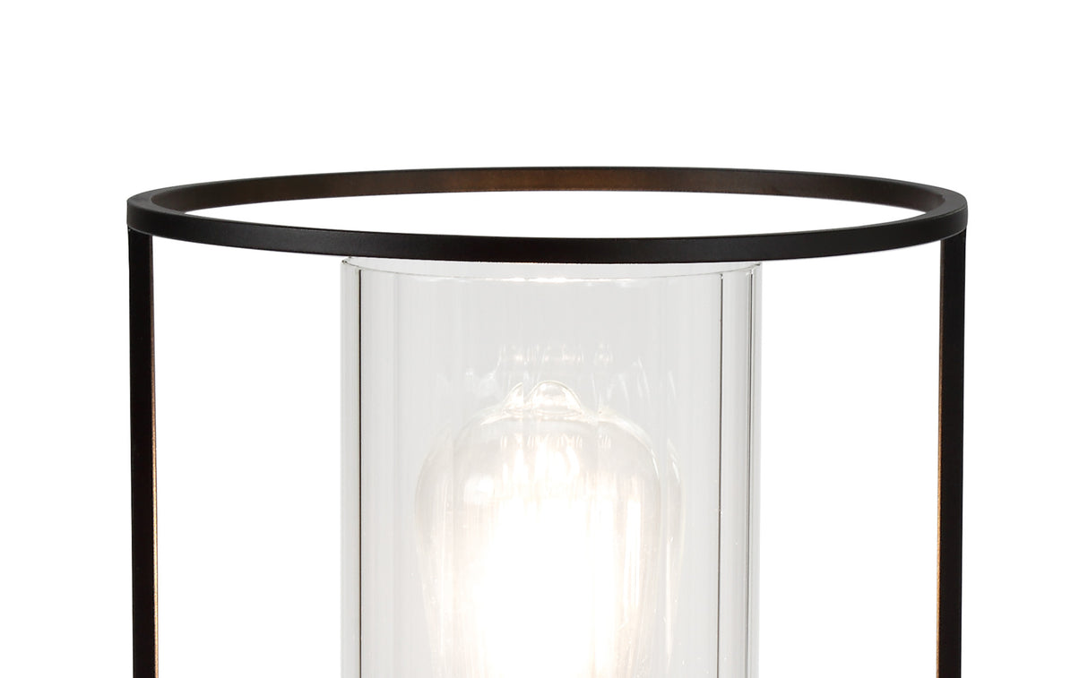 REV8857 Revati 27.5cm Table Lamp 1 Light in a Black/Clear Finish