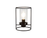 REV8857 Revati 27.5cm Table Lamp 1 Light in a Black/Clear Finish