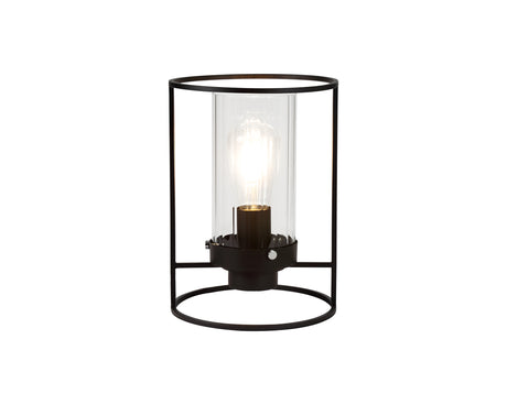 REV8857 Revati 27.5cm Table Lamp 1 Light in a Black/Clear Finish