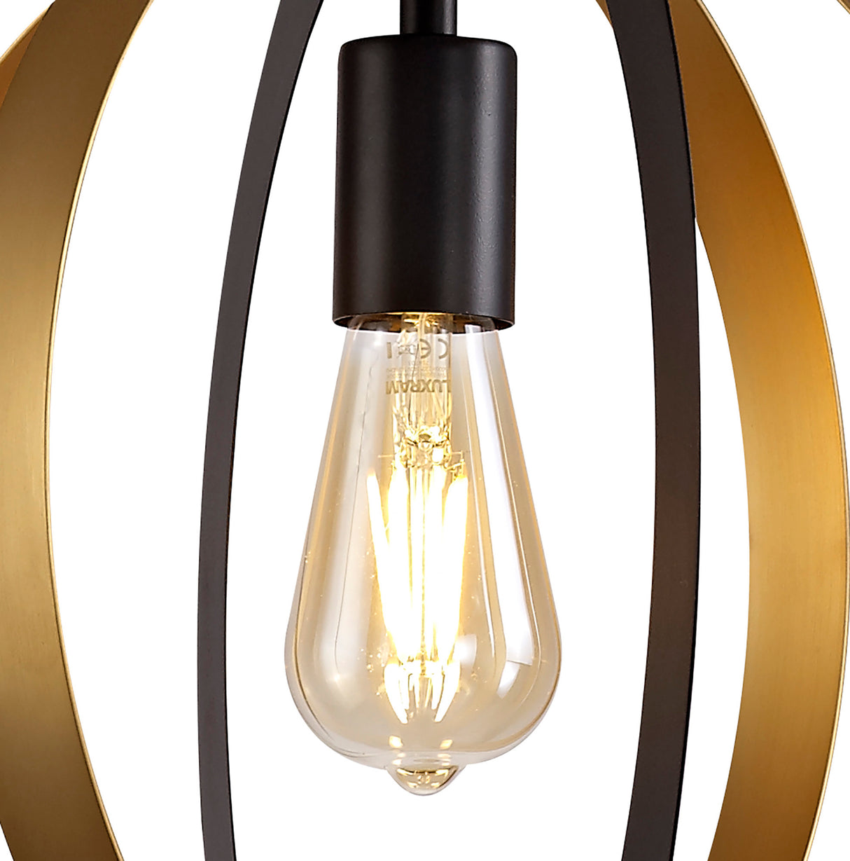 RIG2287 Rigel Pendant 1 Light in a Black/Satin Gold Finish