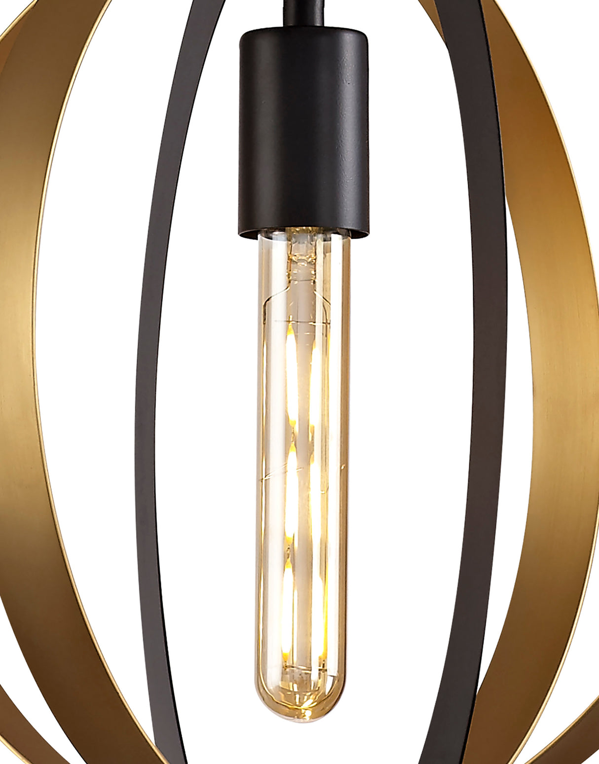 RIG2287 Rigel Pendant 1 Light in a Black/Satin Gold Finish