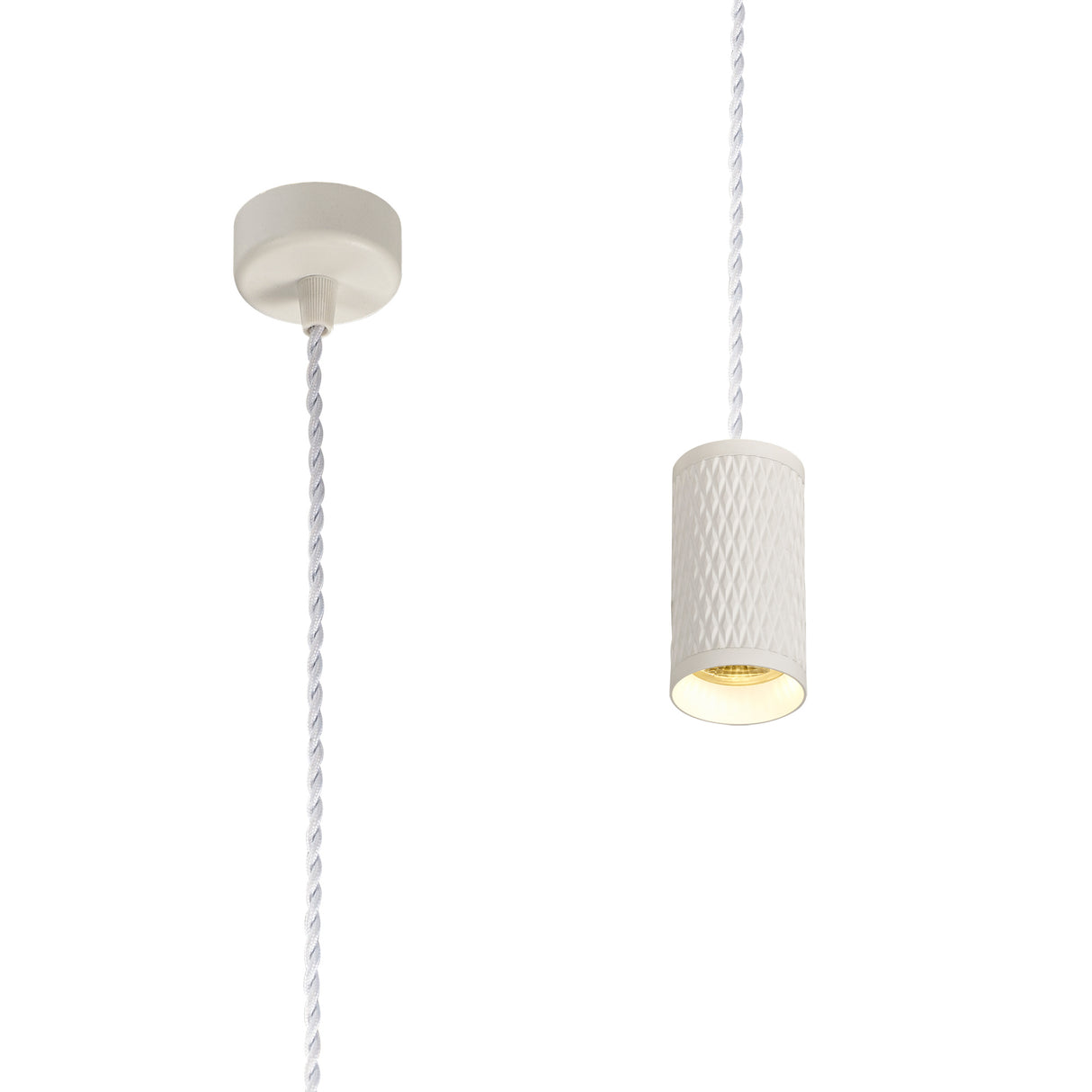 SAD5308 Sadal Pendant Light Kit 2m 1 Light in a Sand White Finish