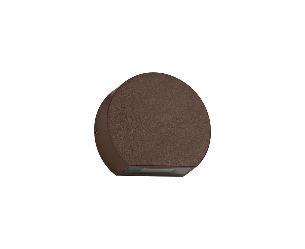 SAM9227 Samaya Wall Lamp 3W LED IP54 Indoor/Outdoor Use in a Dark Brown/Clear Finish