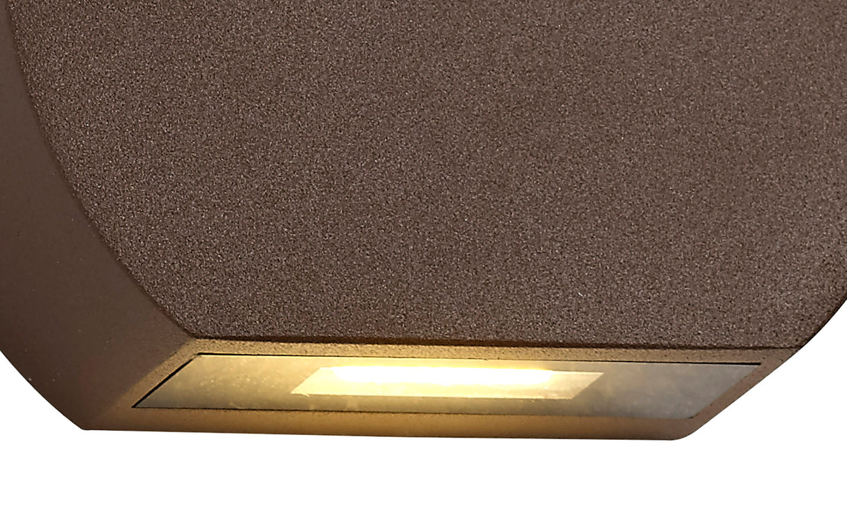 SAM9227 Samaya Wall Lamp 3W LED IP54 Indoor/Outdoor Use in a Dark Brown/Clear Finish