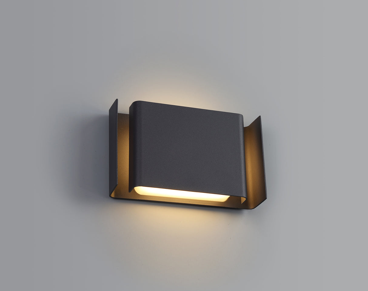 SAN5877 Sansuna Wall Lamp 12W LED IP54 Indoor/Outdoor Use in a Anthracite/Clear Finish