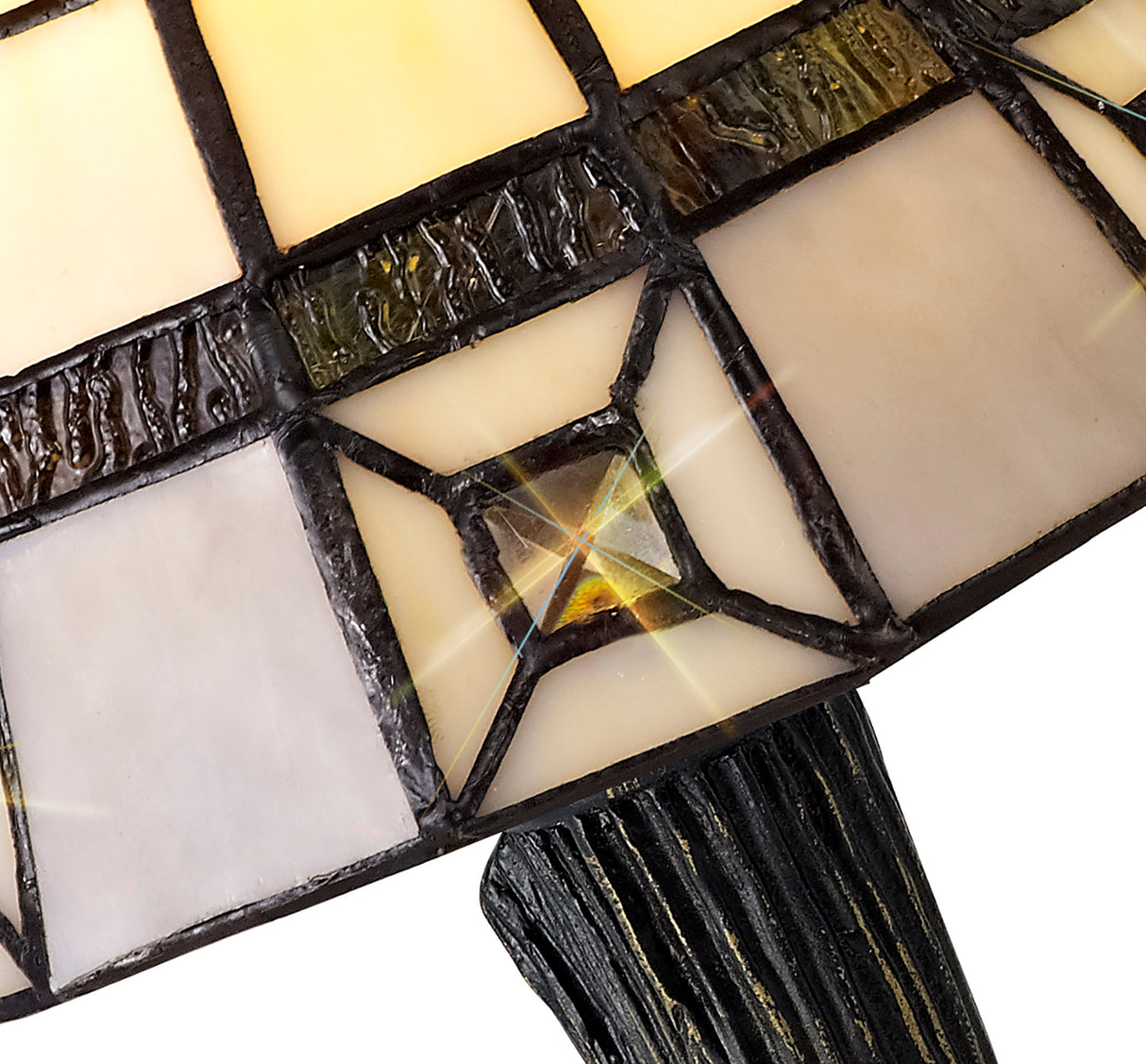 SAR0327 Sargas 30cm 1 Light Table Lamp in a Cream/Grey/Clear/Black/Gold Finish and Clear Crystal