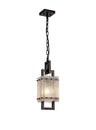 SAR3867 Sarin Small Square Pendant 1 Light in a Matt Black/Crystal Sand Artistic Finish