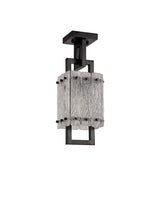 SAR3867 Sarin Small Square Pendant 1 Light in a Matt Black/Crystal Sand Artistic Finish