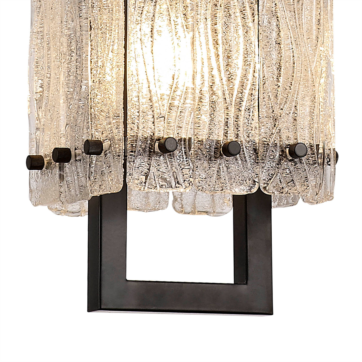 SAR3867 Sarin Small Square Pendant 1 Light in a Matt Black/Crystal Sand Artistic Finish