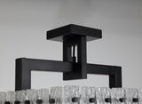 SAR4867 Sarin Large Square Pendant 5 Light in a Matt Black/Crystal Sand Artistic Finish