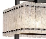 SAR4867 Sarin Large Square Pendant 5 Light in a Matt Black/Crystal Sand Artistic Finish