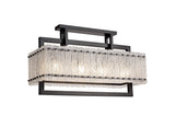 SAR5867 Sarin Medium Linear Pendant 8 Light (15.5kg) in a Matt Black/Crystal Sand Artistic Finish