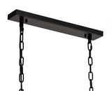 SAR5867 Sarin Medium Linear Pendant 8 Light (15.5kg) in a Matt Black/Crystal Sand Artistic Finish