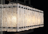 SAR5867 Sarin Medium Linear Pendant 8 Light (15.5kg) in a Matt Black/Crystal Sand Artistic Finish