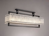 SAR6867 Sarin Large Linear Pendant 12 Light (20.2kg) in a Matt Black/Crystal Sand Artistic Finish