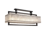 SAR6867 Sarin Large Linear Pendant 12 Light (20.2kg) in a Matt Black/Crystal Sand Artistic Finish