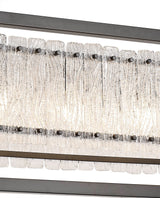 SAR6867 Sarin Large Linear Pendant 12 Light (20.2kg) in a Matt Black/Crystal Sand Artistic Finish